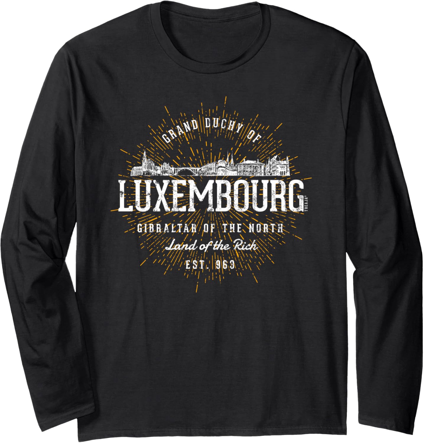 Vintage Style Retro Luxembourg Long Sleeve Apparel | US Best Seller