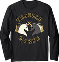 Trendy Dueling Unicorns Trouble Maker Long Sleeve Apparel | Trending 2025 | Must-Have Style