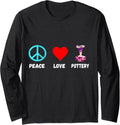 Pottery Wheel Clay Artist Ceramic Designer Peace Pot Maker Long Sleeve Apparel | High Search Volume | Must-Have Style