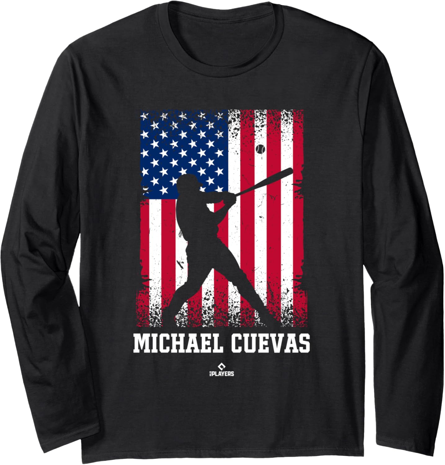 American Flag Swing Michael Cuevas Prospect Baseball Fan Long Sleeve Apparel | Perfect Gift Idea