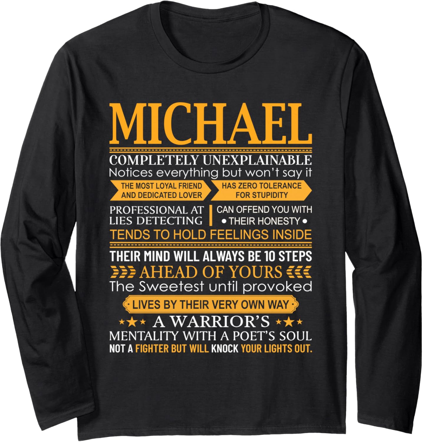 Michael First Name Shirt - Personalized Name Michael Long Sleeve T-Shirt | Viral Streetwear Style
