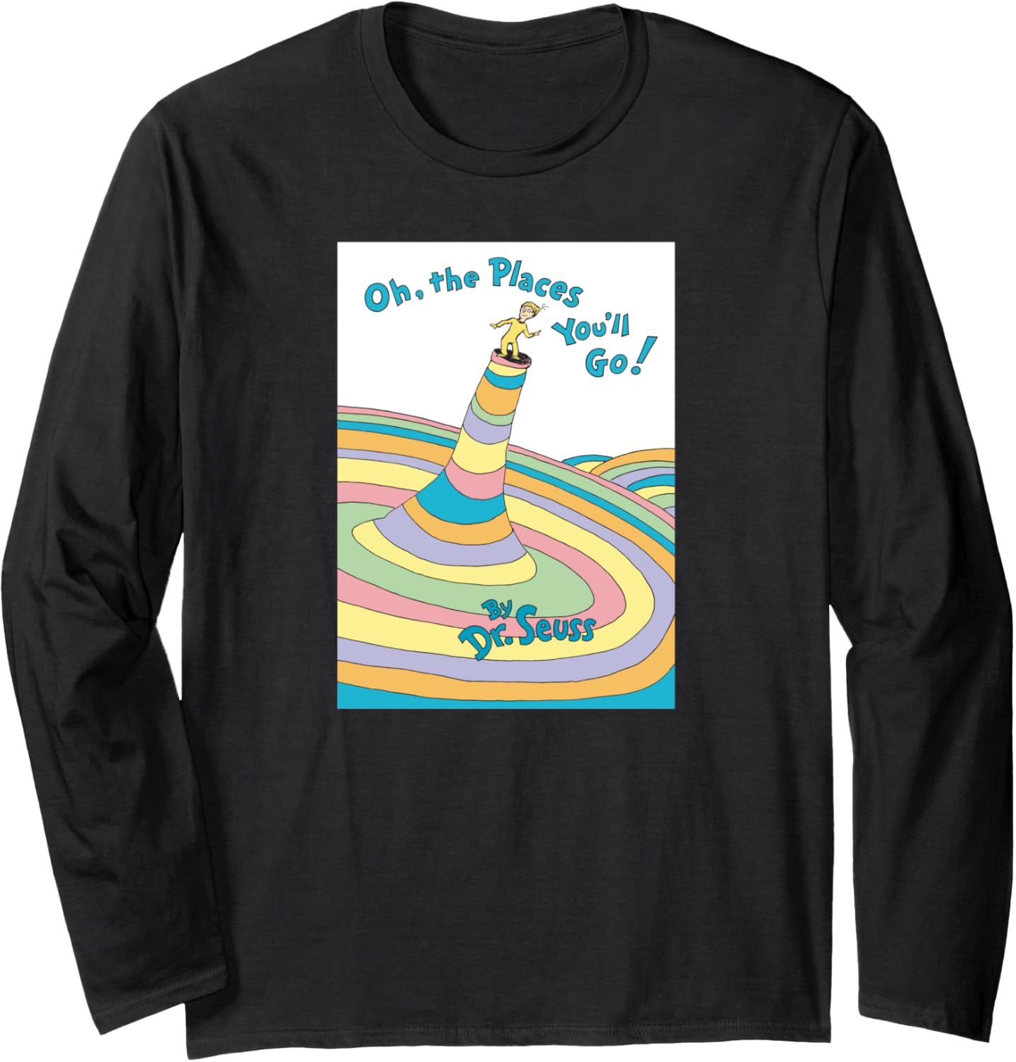 Dr. Seuss Oh the Places You'll Go Book Cover Long Sleeve T-Shirt | High Search Volume | Top Rated Comfort