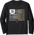 Vintage US Flag Baseball Stripes Michael Massey MLBPA Long Sleeve Apparel | Everyday Casual Wear