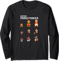 Super Mario Maker Mario Evolution 8-Bit Pixel Icons Long Sleeve Apparel | Premium Quality | Comfort Daily Wear