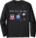 Plans for the Day - Coffee Knitting Wine - Yarn Crochet Long Sleeve Yarn Supply | High Search Volume | Best Seller Ch...
