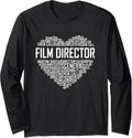 Proud Film Director Heart Gifts Filmmaker Camera Producer Long Sleeve Apparel | Best Seller Pick | Perfect Gift Idea
