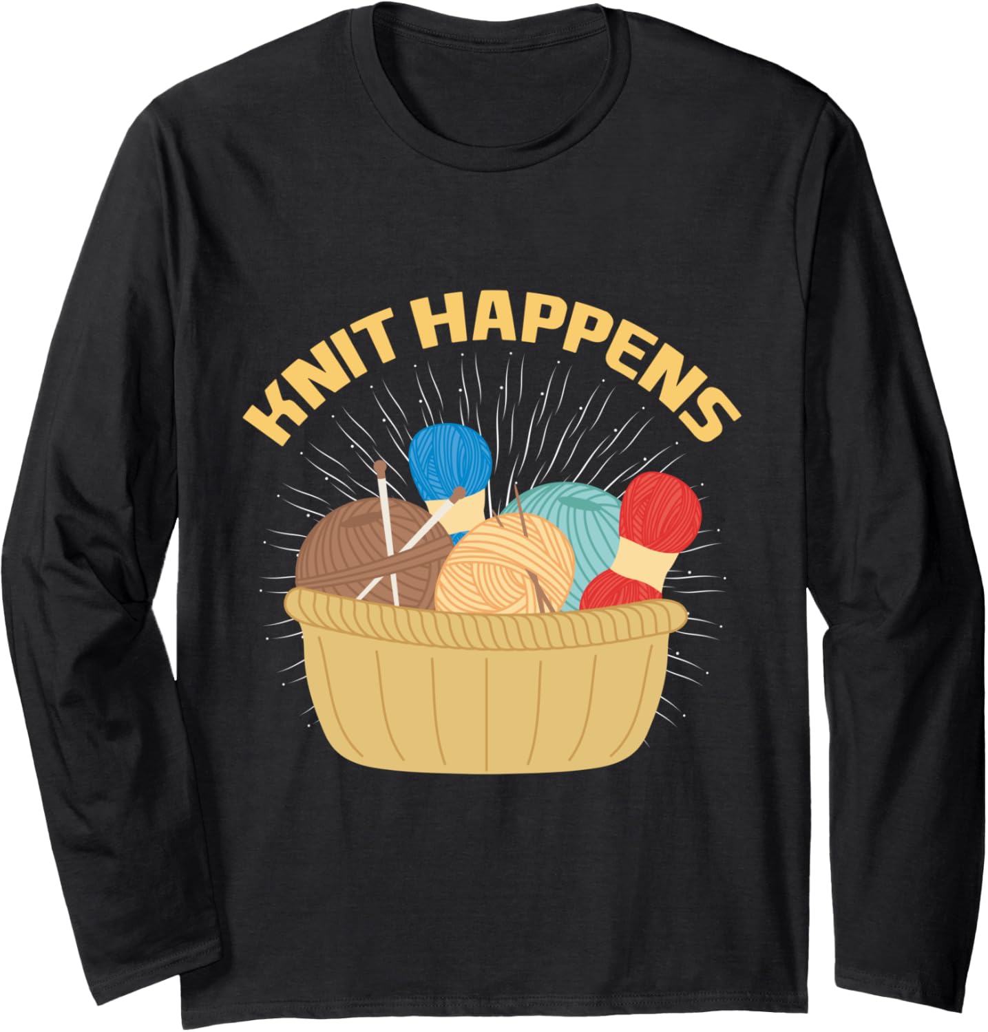 Yarn Collection KNIT HAPPENS Funny Yarn Collector Long Sleeve Yarn Supply | Top Rated | High CTR Title