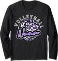 Leopard Cheetah Volleyball Purple Nana Shirt Womens Trendy Long Sleeve Long Sleeve T Shirt Trending US Fan Favorite