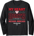 My Heart Beats for Michael Mercado Philadelphia Baseball Long Sleeve Apparel | Perfect Gift Idea