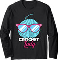 Crochet Lady Funny Grandma Mom Crocheting Yarn Knitting Long Sleeve Yarn Supply | Top Rated | Customer Favorite
