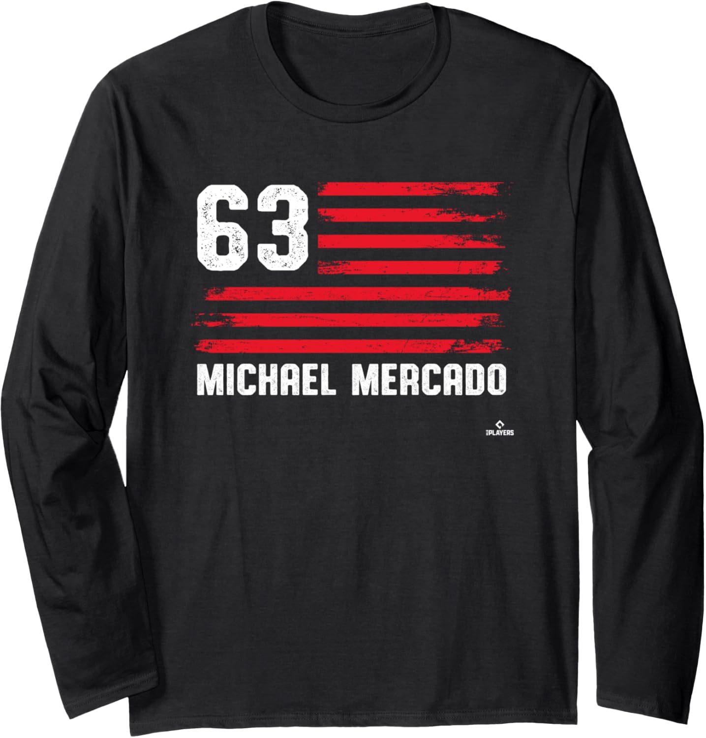 Flag Stripes Michael Mercado Philadelphia Baseball MLBPA Long Sleeve Apparel | Perfect Gift Idea