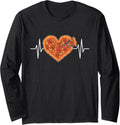 Heartbeat Pizza. ECG Pulse Pizza Maker Pizza Making Long Sleeve Apparel | US Viral Style | Comfort Daily Wear