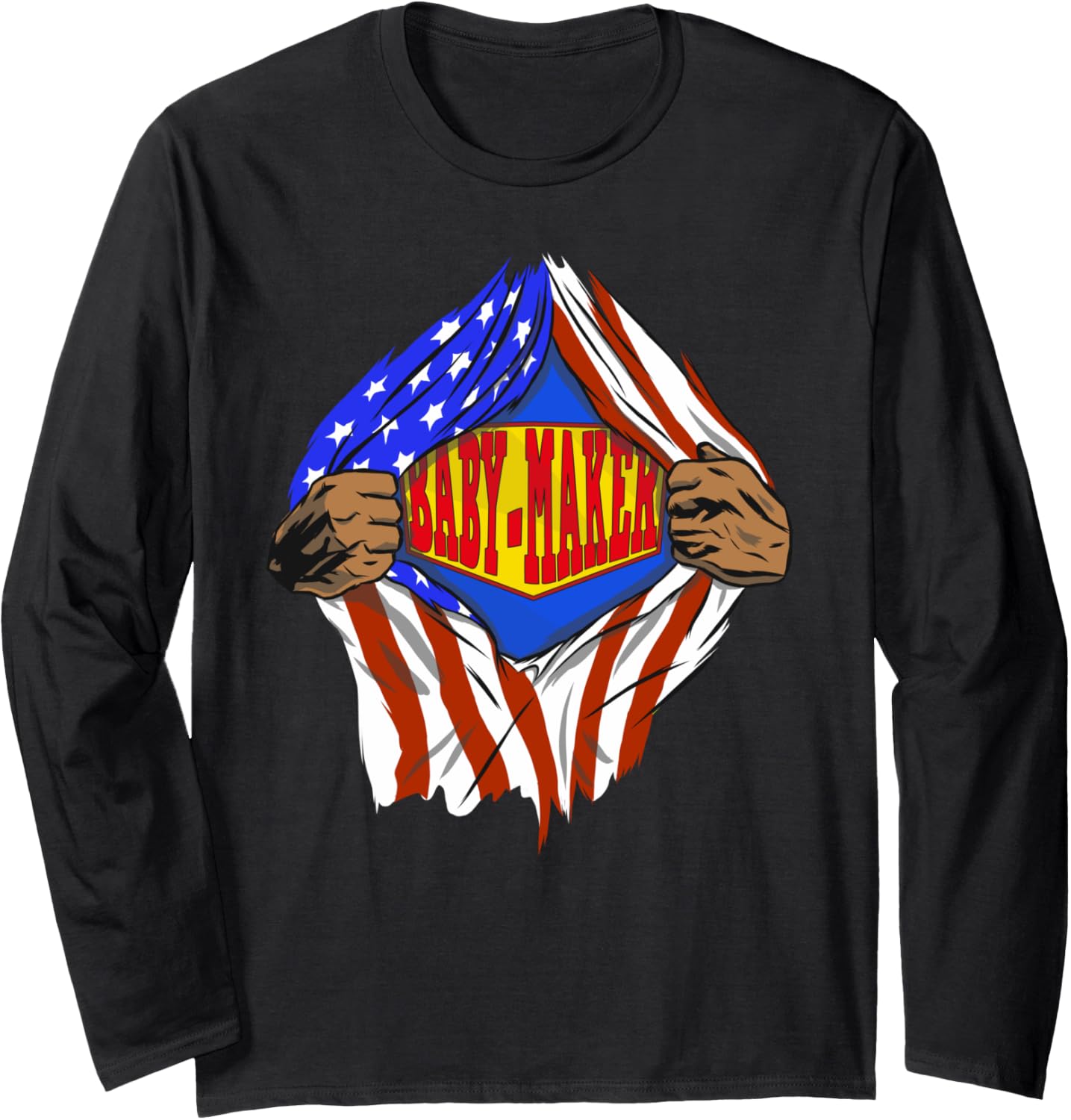 Funny Super Baby-Maker Hero Family Long Sleeve Apparel | US Viral Style | Comfort Daily Wear