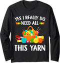Funny Crochet Yarn Lover Knitting Needles Knit Crocheting Long Sleeve Yarn Supply | Viral US Pick | Customer Favorite