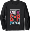 Knit Sip Repeat Funny Wine Yarn Humor Long Sleeve Yarn Supply | High Search Volume | High CTR Title
