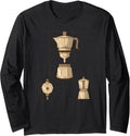 Vintage Coffee Maker Bialetti Barista Gift Coffee Moka Pot Long Sleeve Apparel | Premium Quality | Must-Have Style