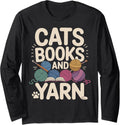 Cats Books And Yarn Crochet Funny Crocheting Long Sleeve Yarn Supply | Top Rated | High CTR Title