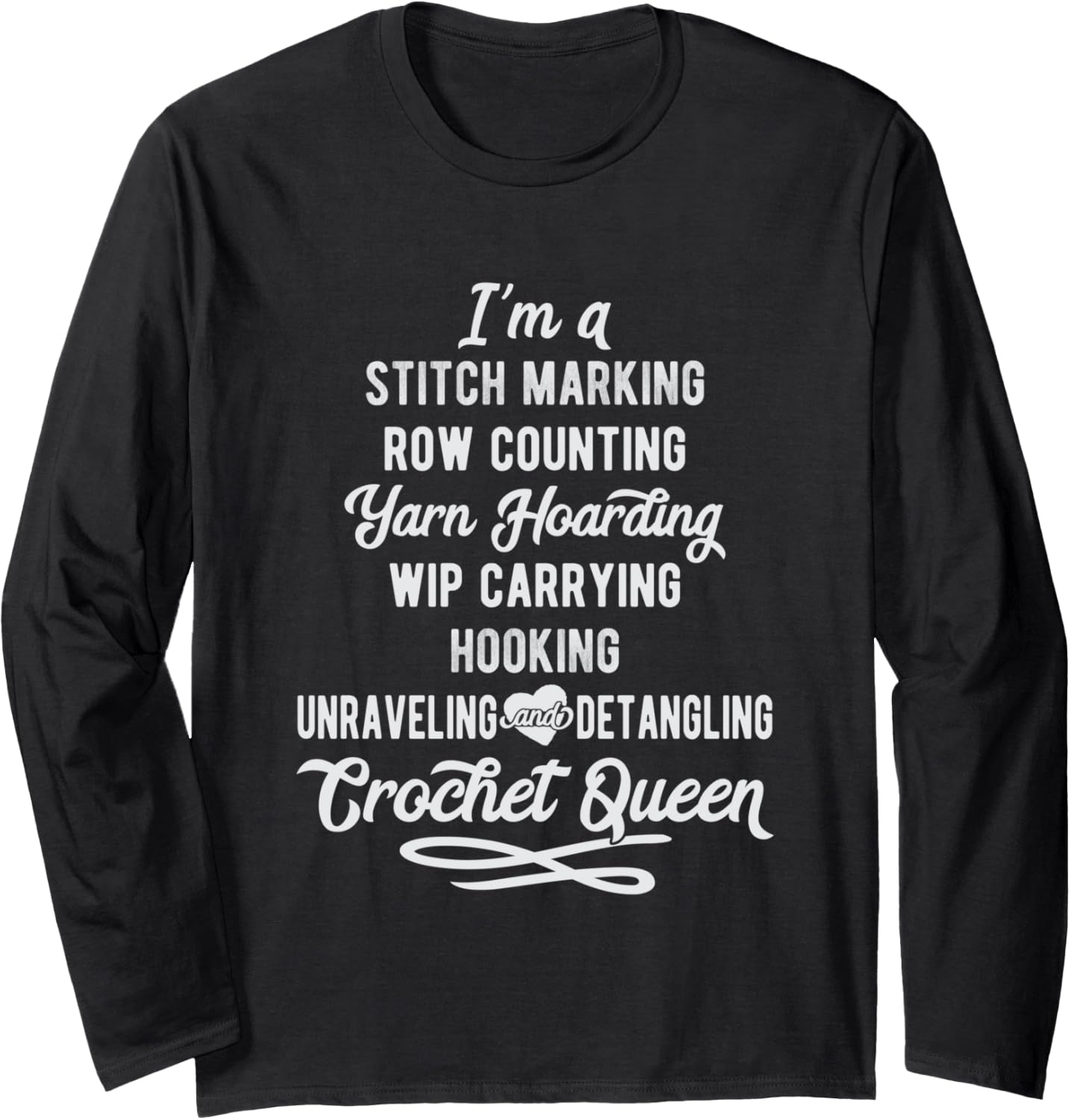 Crochet Queen Crocheter Yarn Love Long Sleeve Yarn Supply | Trending 2025 | Perfect for Crafters