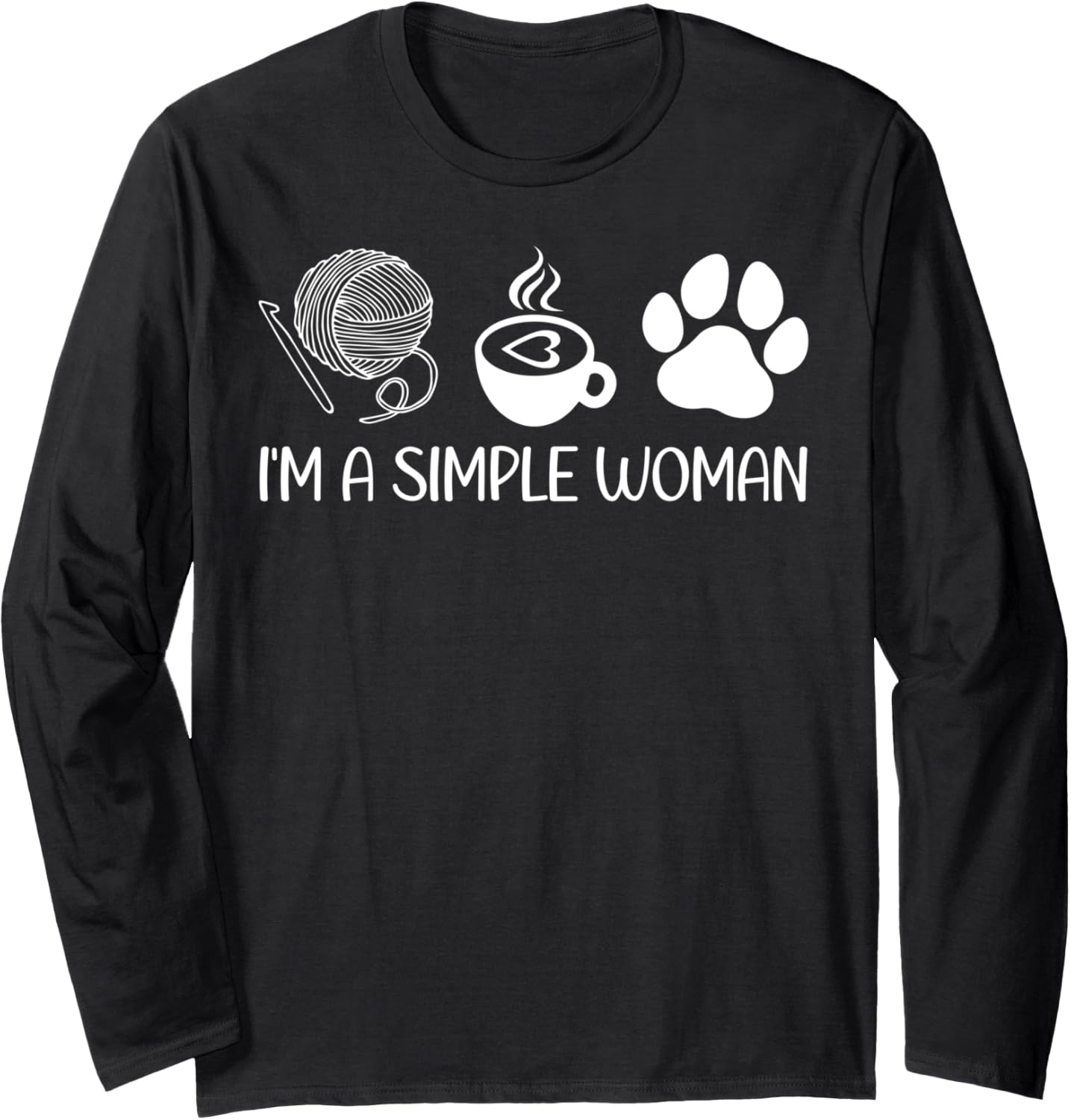 Women Knitting Funny Knitters Coffee Lover Dog Owner Yarn Long Sleeve Yarn Supply | Viral US Pick | High CTR Title