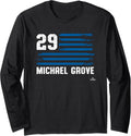 Flag Stripes Michael Grove Los Angeles Baseball MLBPA Long Sleeve Apparel | Perfect Gift Idea
