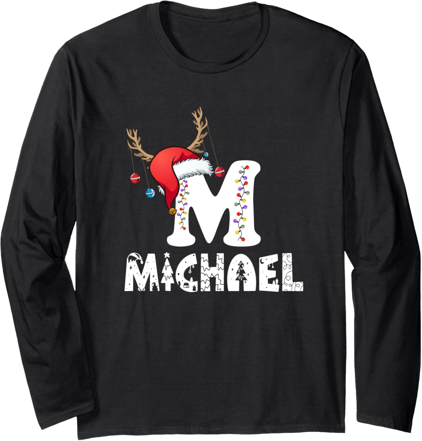 Custom Personalized Family Christmas First Name Michael Long Sleeve Apparel | Viral Streetwear Style