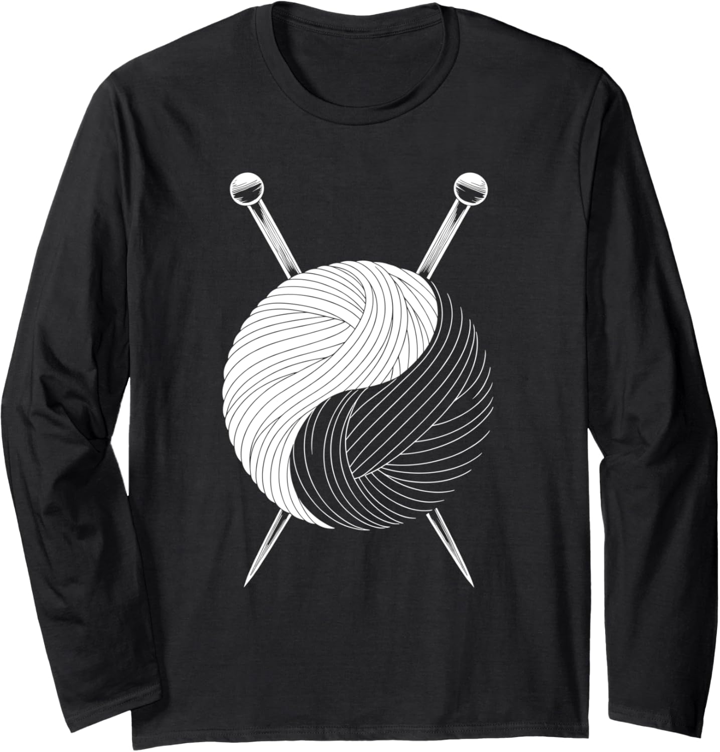 Yin And Yang Yarn Crocheting Crochet Crocheter Knitter Long Sleeve Yarn Supply | Viral US Pick | Customer Favorite
