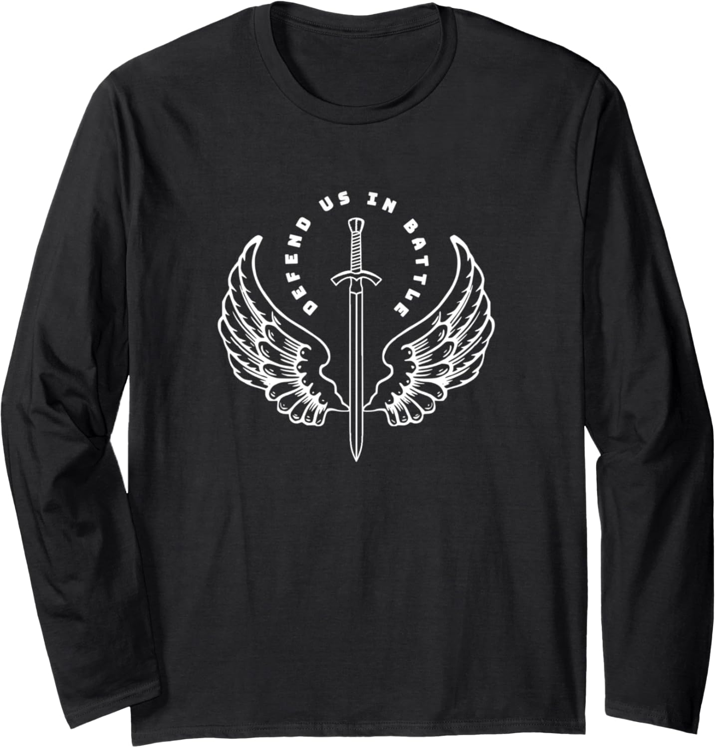 St. Michael the Archangel Defend Us in Battle Long Sleeve Apparel | Trending 2025