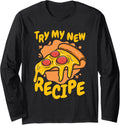 Try My New Recipe Pizzeria Chef Baker Pizzaiolo Pizza Maker Long Sleeve Apparel | US Viral Style | Comfort Daily Wear