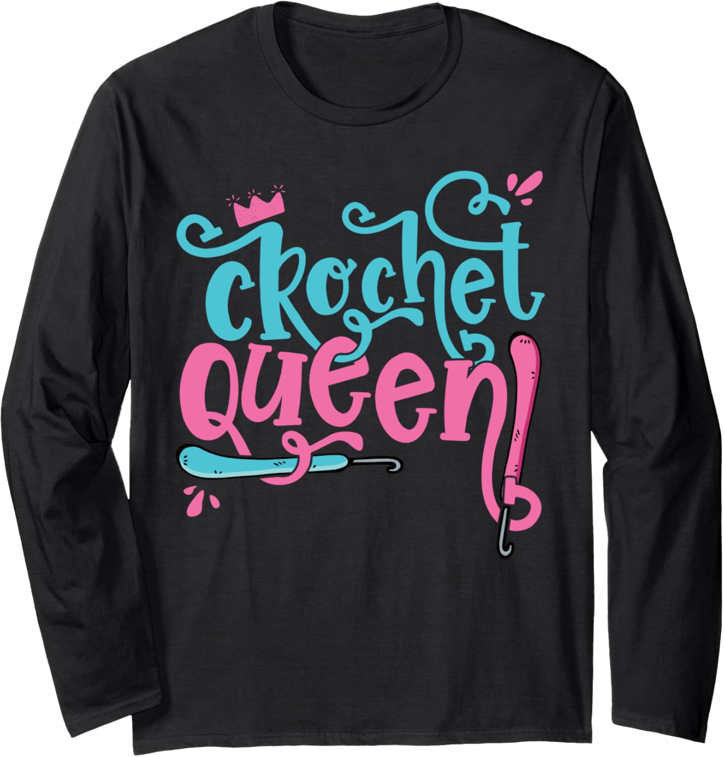 Crochet Queen - Grandma Mom Crocheting Yarn Lover Long Sleeve Yarn Supply | Viral US Pick | High CTR Title