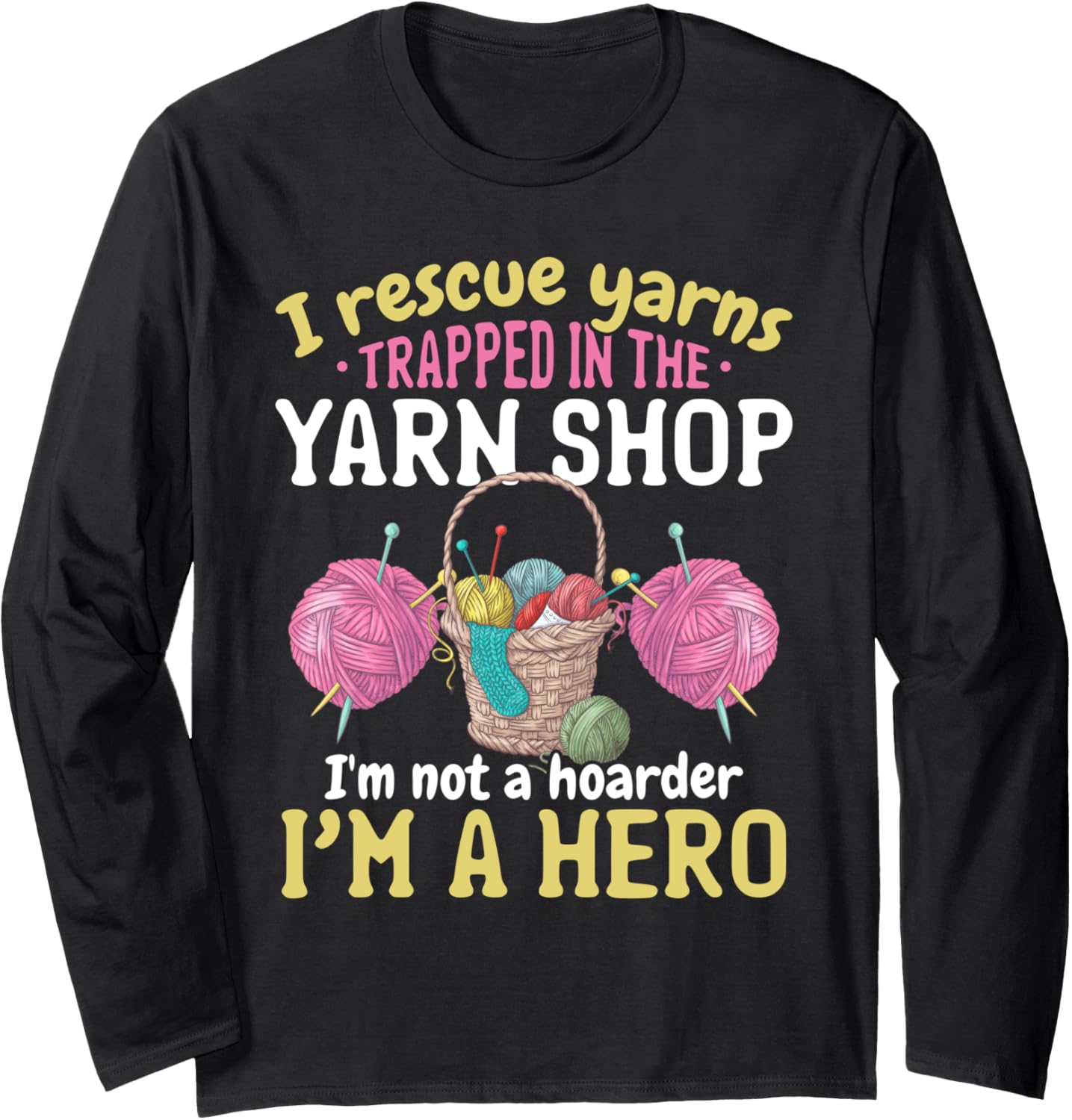 Knitting Knittwear - I rescue yarns trapped in the yarn shop Long Sleeve Yarn Supply | Viral US Pick | Best Seller Ch...