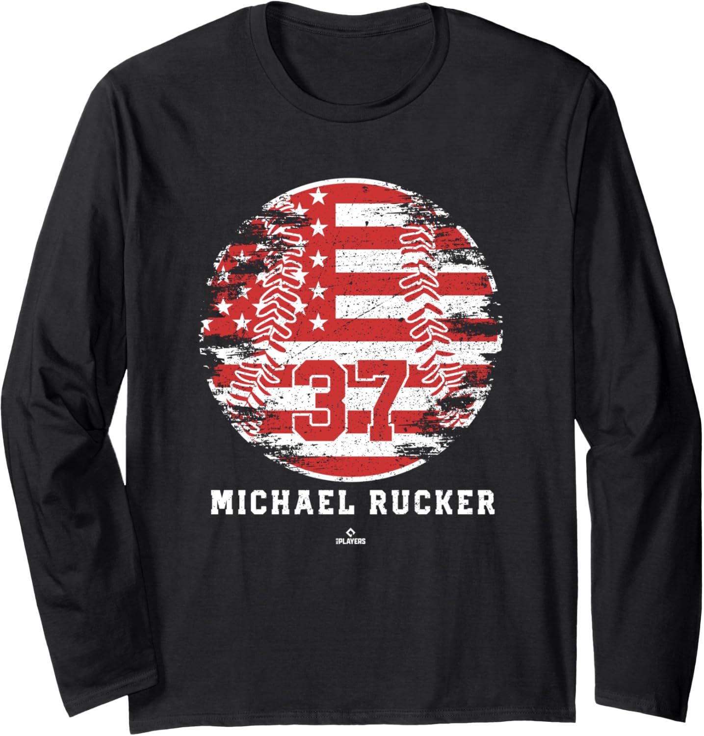 Vintage Baseball Flag Michael Rucker Chicago MLBPA Long Sleeve Apparel | US Best Seller