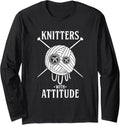 Knitters With Attitude Funny Rap Hip Hop Pun Knitting Yarn Long Sleeve Yarn Supply | High Search Volume | Perfect for...
