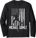 Distressed Flag Swing Michael Gomez Prospect Baseball Fan Long Sleeve Apparel | Everyday Casual Wear