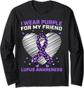 I Wear Purple For My Friend Lupus Awareness Cheetah Print Long Sleeve Long Sleeve T Shirt Trending US Hot Right Now