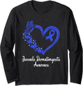 Juvenile Dermatomyositis Awareness Heart JD Warrior Long Sleeve Apparel | Trending 2025