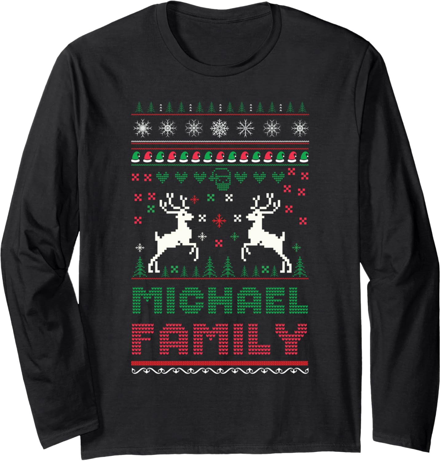 Funny matching ugly Christmas family name Michael Long Sleeve Apparel | Trending 2025