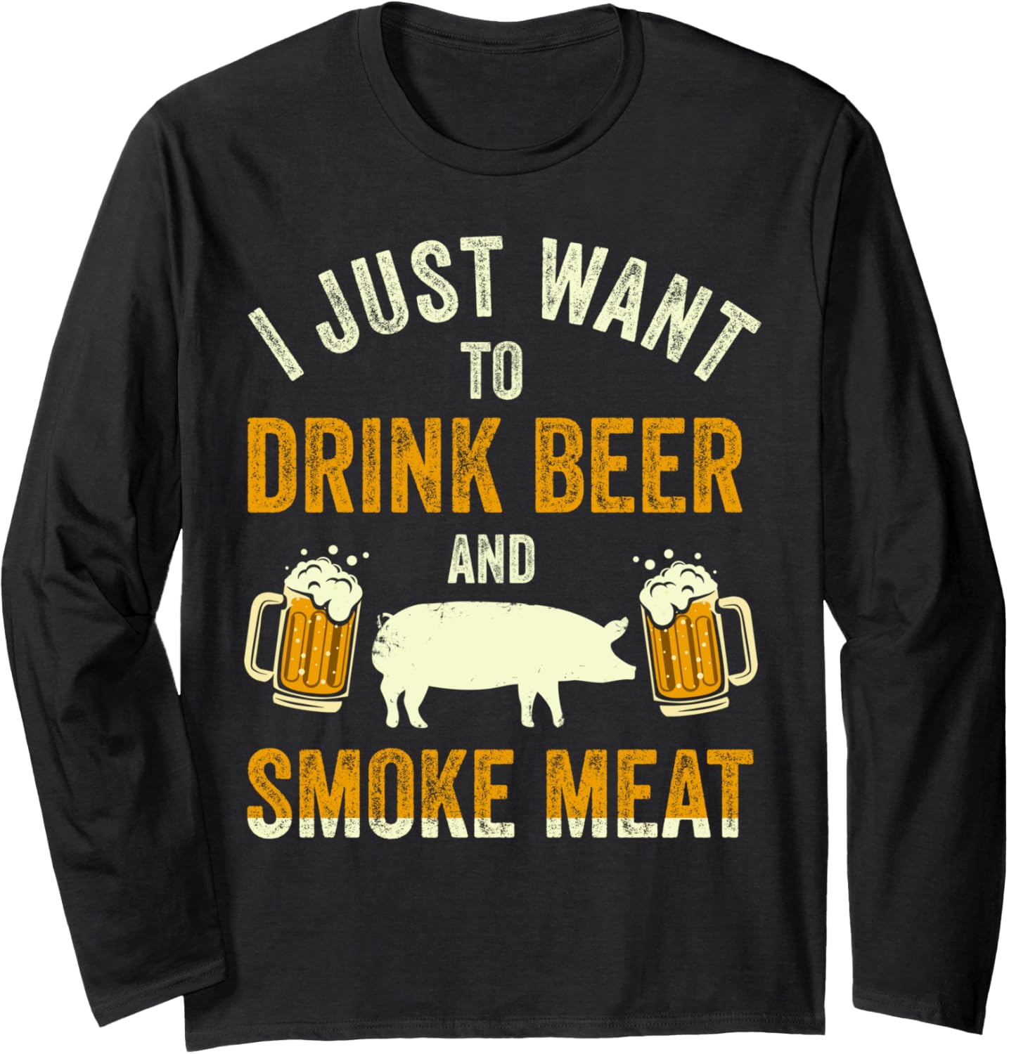 Barbecue Drink Beer Smoke Meat Grilling BBQ Maker Barbecue Long Sleeve Apparel | Trending 2025 | Perfect Gift Idea
