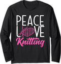 Knitting Peace Love Yarn Needles Hobby Knitter Long Sleeve Yarn Supply | Top Rated | High CTR Title