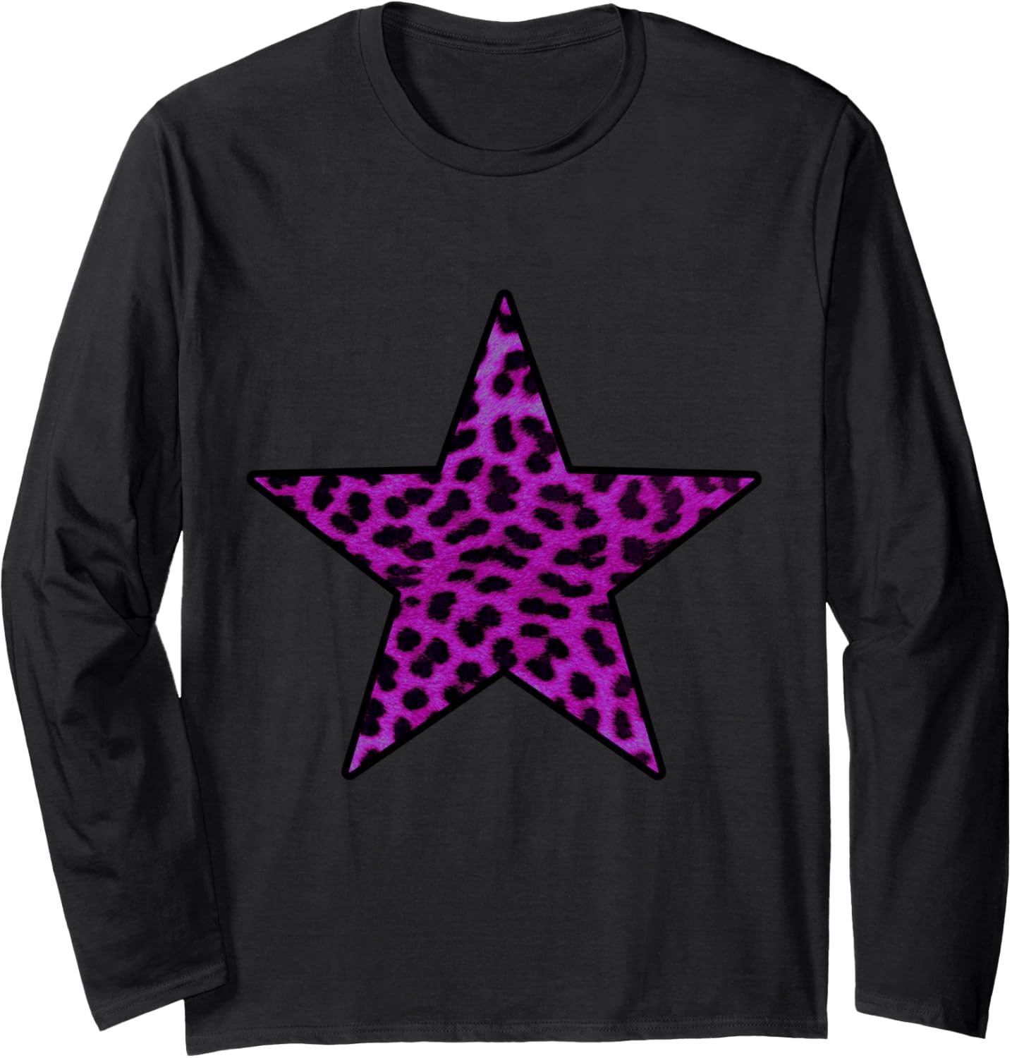 Purple Rockabilly Punk Rocknroll Cheetah Pattern Leopard Long Sleeve Long Sleeve T Shirt Comfort Fit Hot Right Now