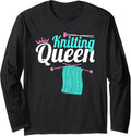 Knitting Queen Mom Yarn Crochet Knitter Long Sleeve Yarn Supply | Top Rated | Customer Favorite