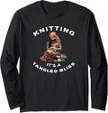 Knitting It's a Tangled Bliss Apparel - Embrace the Yarn Long Sleeve Yarn Supply | Top Rated | Customer Favorite
