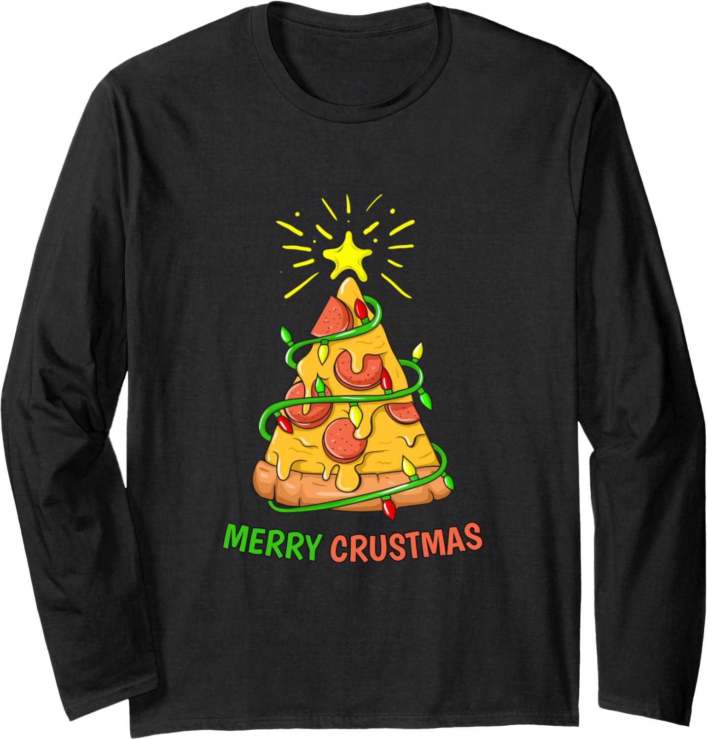 Merry Crustmas Christmas Pizza Maker Long Sleeve Apparel | Trending 2025 | Perfect Gift Idea