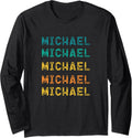 Funny Michael shirts Boys Retro Vintage Michael Lover Long Sleeve T-Shirt | Perfect Gift Idea