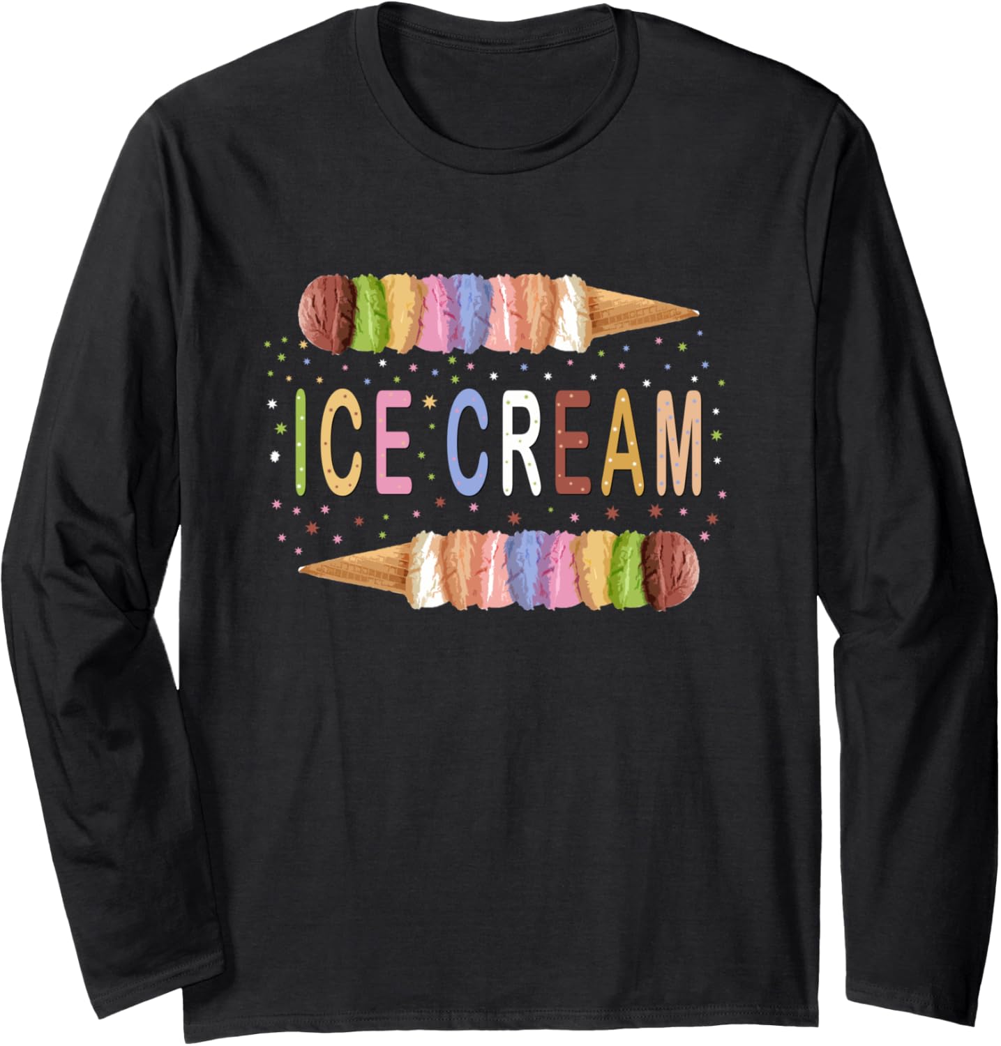 Ice Cream T shirt Birthday Decorations Gift Ice Cream Maker Long Sleeve T-Shirt | Trending 2025 | Aesthetic Fit