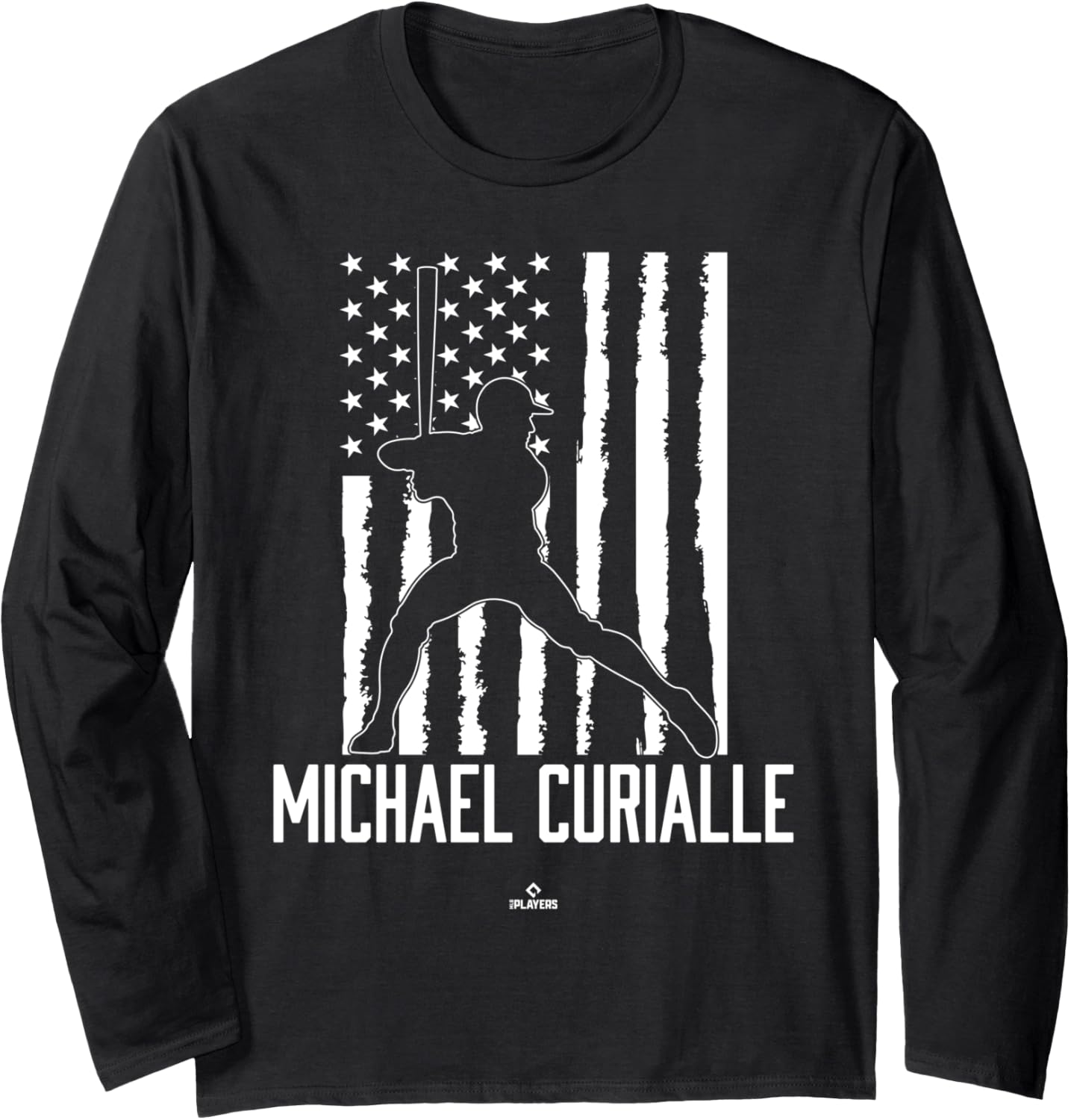 Distressed Flag Swing Michael Curialle Prospect Baseball Fan Long Sleeve Apparel | US Best Seller