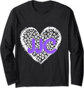JJC Purple Initials Leopard Cheetah Heart Trendy Womens Long Sleeve Long Sleeve T Shirt Premium Print Hot Right Now
