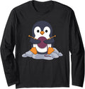 Knitting Penguin Embracing Cozy Yarn Craft Long Sleeve Yarn Supply | High Search Volume | Perfect for Crafters