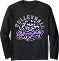 Leopard Cheetah Volleyball Purple Grammy Shirt Womens Trendy Long Sleeve Long Sleeve T Shirt High Search Demand Fan Favo