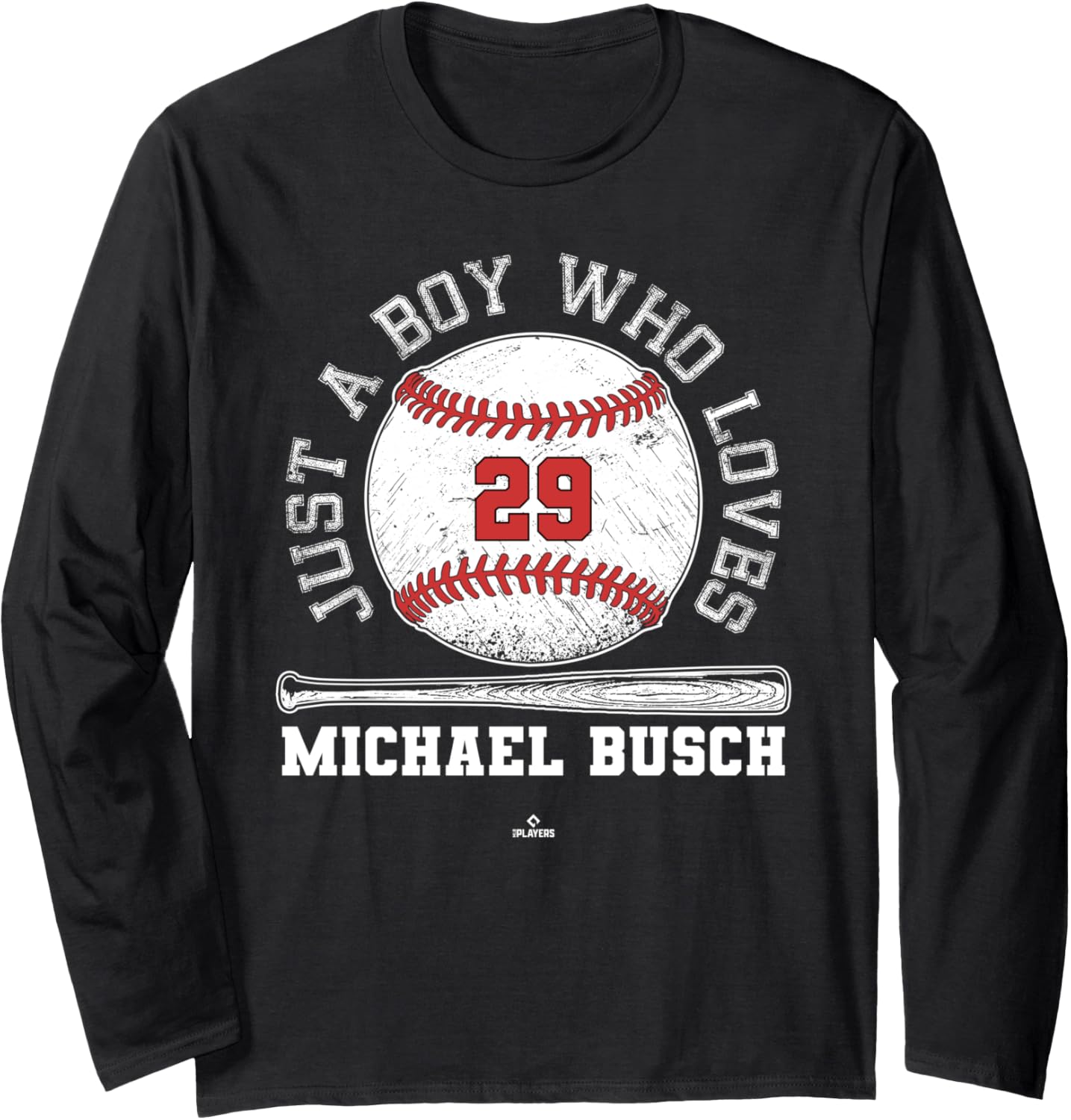 Just A Boy Who Loves Michael Busch Chicago Baseball MLBPA Long Sleeve Apparel | Perfect Gift Idea