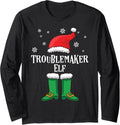 Matching Family Christmas Outfit - The Troublemaker Elf Long Sleeve Apparel | High Search Volume | Must-Have Style